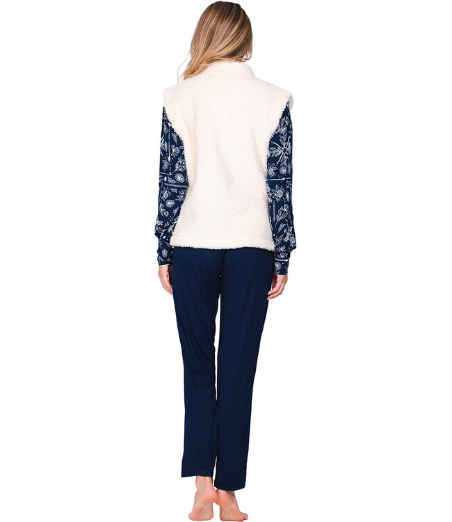 Beige fleece vest mouwloos kort Winter Warm