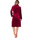 Dark red fleece morning gown with shawl collar Bordeaux Zigzag