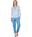 Blue cotton interlock long sleeved pyjama Vintage Paisley