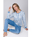 Blauwe katoenen interlock damespyjama lange mouwen Vintage Paisley