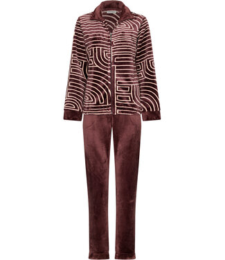 Pastunette Premium Dark purple fleece homesuit with zip Abstract Art