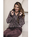 Donkerpaars fleece huispak met rits Abstract Art