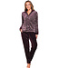 Donkerpaars fleece huispak met rits Abstract Art