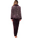 Donkerpaars fleece huispak met rits Abstract Art