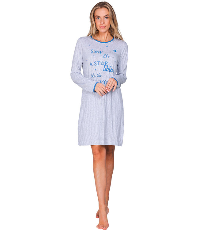 Blue cotton nightdress with long sleeves Shining Stars