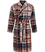 Grijze fleece heren ochtendjas Check Block