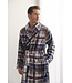 Grijze fleece heren ochtendjas Check Block
