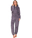 Grey fleece onesie with zip and hood Fabulously Cosy