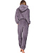 Grey fleece onesie with zip and hood Fabulously Cosy