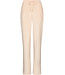 Light brown fleece ladies pyjama with round neckline Soft Stripes