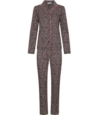 MyRebelle Dark grey organic cotton pyjama full button Paw Prints