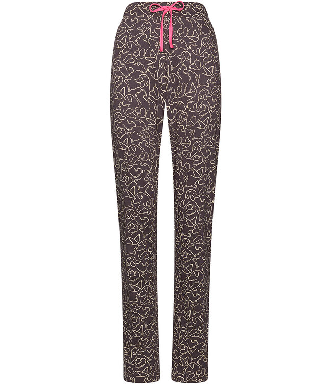 Dark grey organic cotton pyjama full button Paw Prints