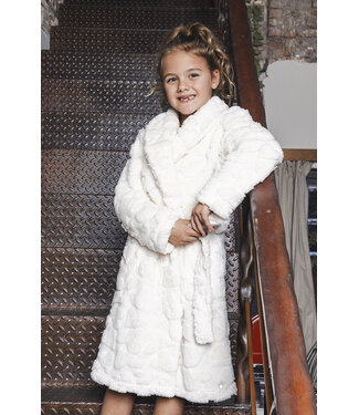 Rebelle Girls Off-white fleece jacquard girls morning gown True Love