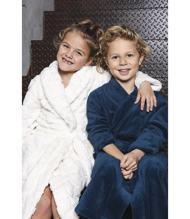 Off-white fleece jacquard girls morning gown True Love
