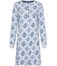 Donkerblauw nachthemd van wafelstof knoopsluiting Snowflake Sparkle