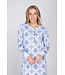 Donkerblauw nachthemd van wafelstof knoopsluiting Snowflake Sparkle