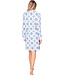 Donkerblauw nachthemd van wafelstof knoopsluiting Snowflake Sparkle