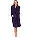 Donkerpaarse fleece ochtendjas met sjaalkraag Winter Soft