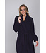 Donkerpaarse fleece ochtendjas met sjaalkraag Winter Soft