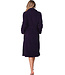 Donkerpaarse fleece ochtendjas met sjaalkraag Winter Soft