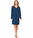 Luxe donkerblauw modal nachthemd lange mouwen Stars & Lace