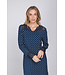 Luxe donkerblauw modal nachthemd lange mouwen Stars & Lace