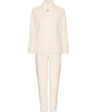 MyRebelle Off-white fleece jacquard homesuit with zip True Love