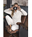 Off-white fleece jacquard homesuit with zip True Love