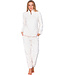 Off-white fleece jacquard homesuit with zip True Love