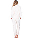 Off-white fleece jacquard homesuit with zip True Love