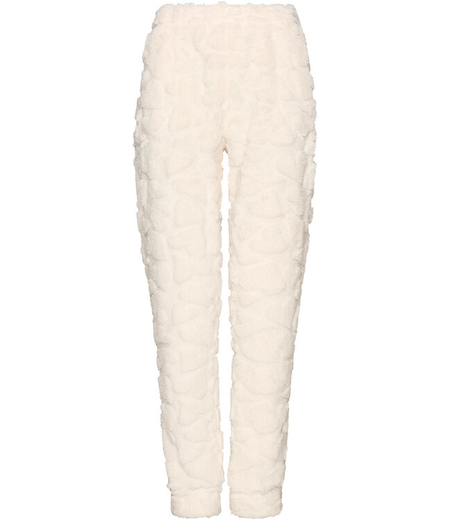 Off-white fleece jacquard homesuit with zip True Love