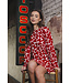 Rood oversized nachthemd van bio-katoen kort True Love
