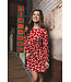 Red oversized organic cotton nightdress short True Love