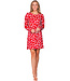Red oversized organic cotton nightdress short True Love