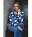 Blue fleece jacquard homesuit with zip Fluffy Star