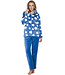 Blue fleece jacquard homesuit with zip Fluffy Star
