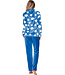 Blue fleece jacquard homesuit with zip Fluffy Star