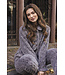 Grijs fleece huispak met knoopsluiting Fabulously Cosy
