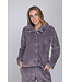 Grey fleece homesuit with full button Fabulously Cosy