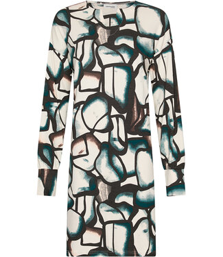 Pastunette Premium Zwart ecovero viscose nachthemd met boorden lange mouwen Artistic Links