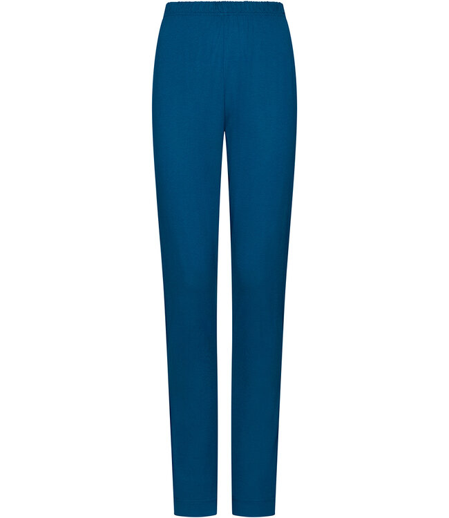 Donkerblauwe damespyjama knoopsluiting lange mouwen Fancy Floral