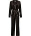 Zwart velours huispak kimono sluiting met ceintuur Chic Black Beauty