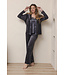 Black velours homesuit kimono style with belt long sleeves Chic Black Beauty