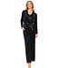 Zwart velours huispak kimono sluiting met ceintuur Chic Black Beauty