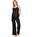 Zwart velours huispak kimono sluiting met ceintuur Chic Black Beauty