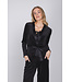 Black velours homesuit kimono style with belt long sleeves Chic Black Beauty