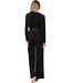 Black velours homesuit kimono style with belt long sleeves Chic Black Beauty