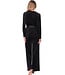 Zwart velours huispak kimono sluiting met ceintuur Chic Black Beauty