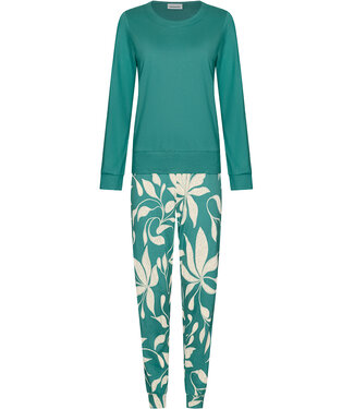 Pastunette Dark green long sleeved pyjama Artistic Flower