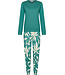 Pastunette Dark green long sleeved pyjama Artistic Flower